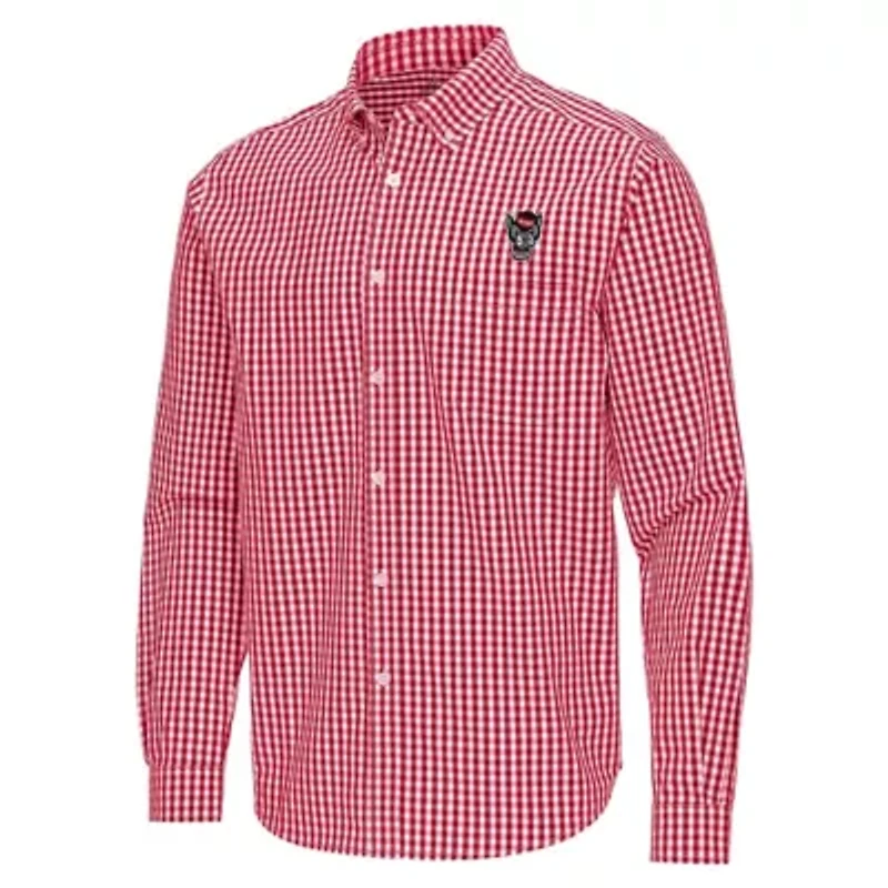 NCAA NC State Wolfpack Ellis Woven Tri-Blend Long Sleeve Button-Down Shirt