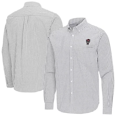 NCAA NC State Wolfpack Ellis Woven Tri-Blend Long Sleeve Button-Down Shirt