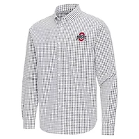 NCAA Ohio State Buckeyes Ellis Woven Tri-Blend Long Sleeve Button-Down Shirt