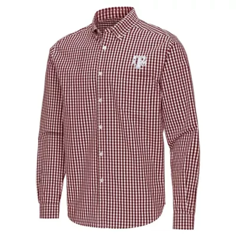NCAA Texas A&M Aggies Ellis Woven Tri-Blend Long Sleeve Button-Down Shirt