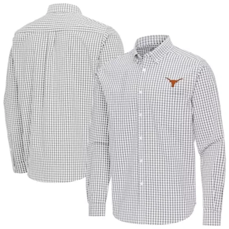 NCAA Texas Longhorns Ellis Woven Tri-Blend Long Sleeve Button-Down Shirt