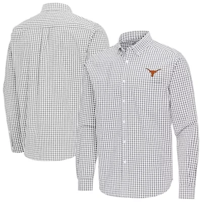 NCAA Texas Longhorns Ellis Woven Tri-Blend Long Sleeve Button-Down Shirt