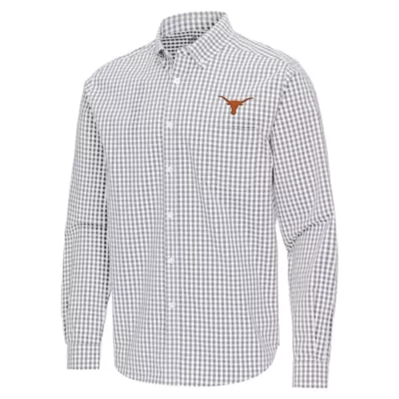 NCAA Texas Longhorns Ellis Woven Tri-Blend Long Sleeve Button-Down Shirt
