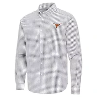 NCAA Texas Longhorns Ellis Woven Tri-Blend Long Sleeve Button-Down Shirt