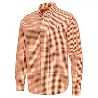 NCAA Burnt Texas Longhorns Ellis Woven Tri-Blend Long Sleeve Button-Down Shirt