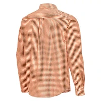 NCAA Burnt Texas Longhorns Ellis Woven Tri-Blend Long Sleeve Button-Down Shirt