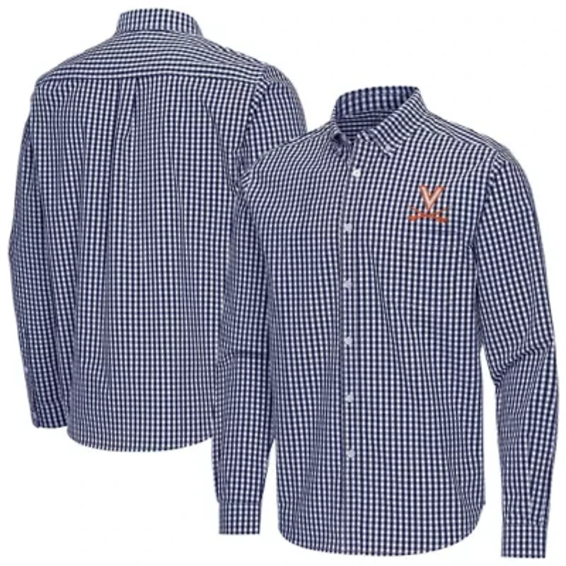 NCAA Virginia Cavaliers Ellis Woven Tri-Blend Long Sleeve Button-Down Shirt