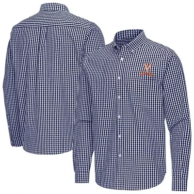 NCAA Virginia Cavaliers Ellis Woven Tri-Blend Long Sleeve Button-Down Shirt