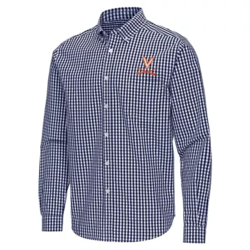 NCAA Virginia Cavaliers Ellis Woven Tri-Blend Long Sleeve Button-Down Shirt