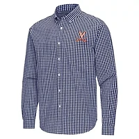 NCAA Virginia Cavaliers Ellis Woven Tri-Blend Long Sleeve Button-Down Shirt