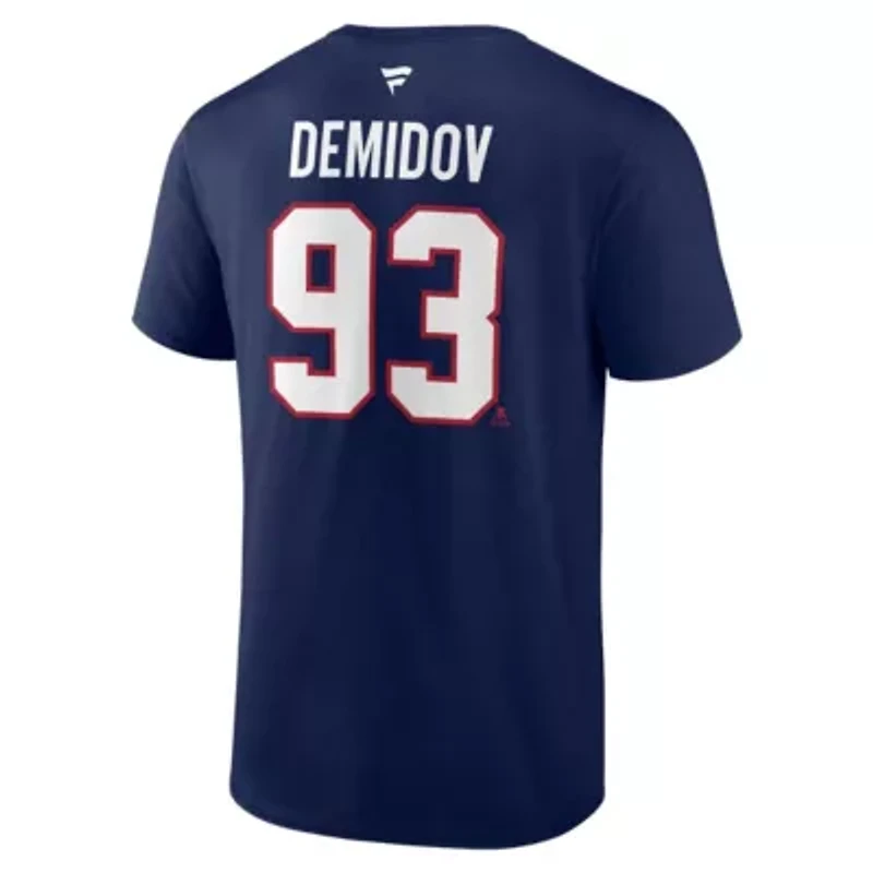 NHL Fanatics Ivan Demidov Montreal Canadiens Authentic Stacked Name & Number T-Shirt