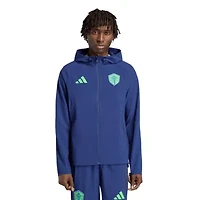 MLS Seattle Sounders FC Tiro Travel Full-Zip Hooded Windbreaker