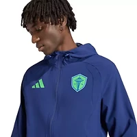 MLS Seattle Sounders FC Tiro Travel Full-Zip Hooded Windbreaker