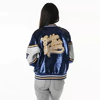NBA Unisex Golden State Warriors Sequin Bomber Full-Zip Jacket