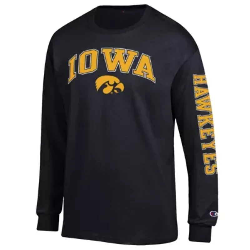 NCAA Iowa Hawkeyes Arch Over Logo 2-Hit Long Sleeve T-Shirt