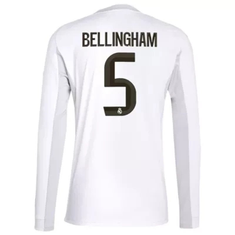 La Liga Jude Bellingham Real Madrid 2025/26 Home Replica Long Sleeve Jersey