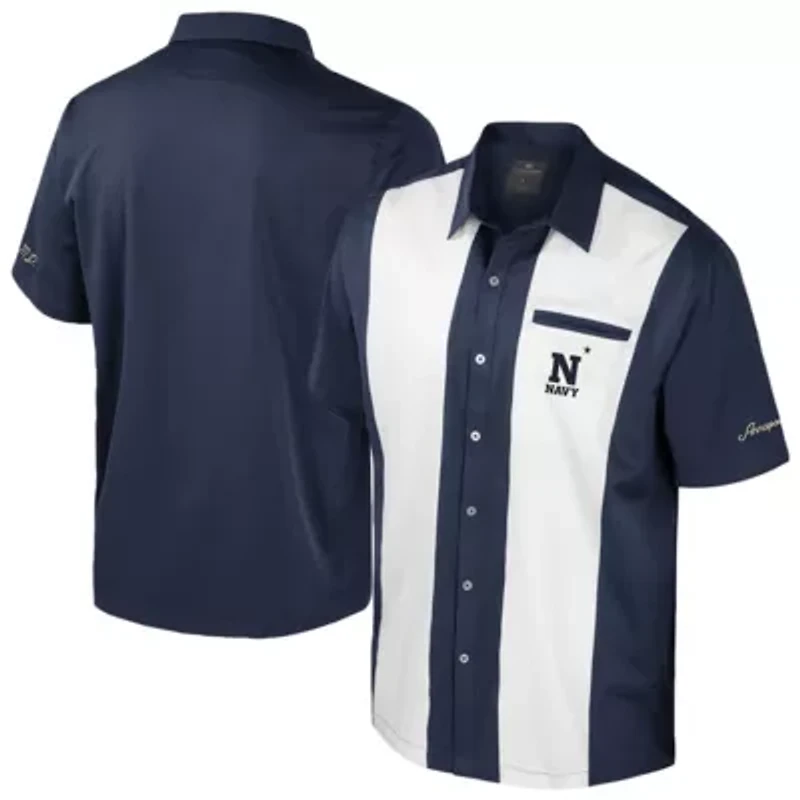 Navy Midshipmen NCAA Strike Bowling Button-Up Shirt