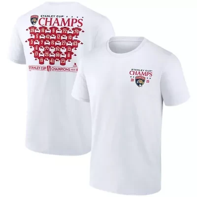 NHL Fanatics Florida Panthers 2025 Stanley Cup s Jersey Roster T-Shirt
