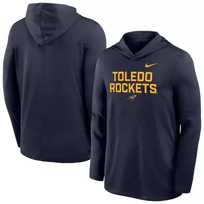NCAA Nike Toledo Rockets Sideline Dri-FIT Lightweight Hooded Top