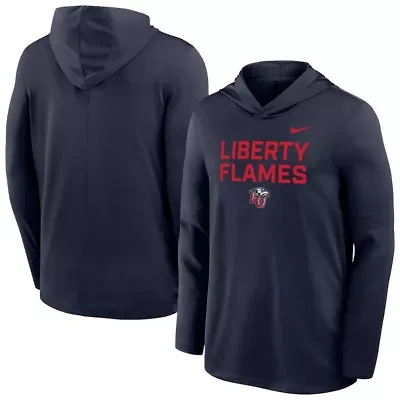 NCAA Nike Liberty Flames Sideline Dri-FIT Lightweight Hooded Top