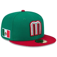 World Baseball Green/Red Mexico 2026 Classic 59FIFTY Fitted Hat