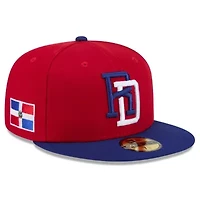 World Baseball Red/Blue Dominican Republic 2026 Classic 59FIFTY Fitted Hat