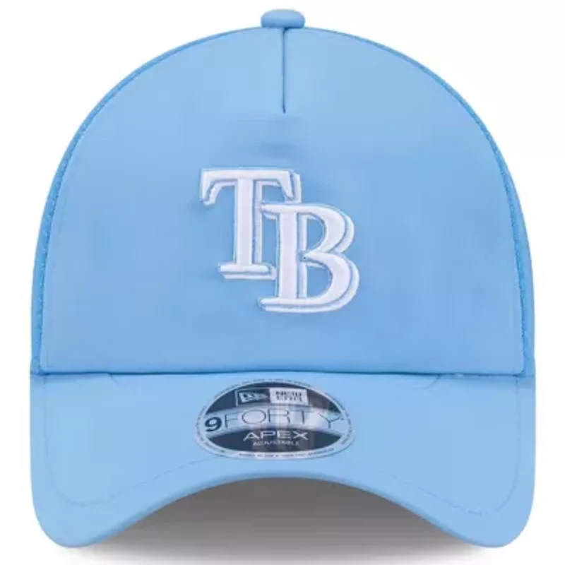 MLB Light Tampa Bay Rays 2026 Batting Practice Apex 9FORTY Adjustable Trucker Hat