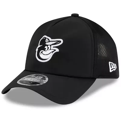 MLB Baltimore Orioles 2026 Batting Practice Apex 9FORTY Adjustable Trucker Hat