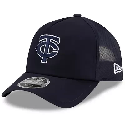 MLB Minnesota Twins 2026 Batting Practice Apex 9FORTY Adjustable Trucker Hat