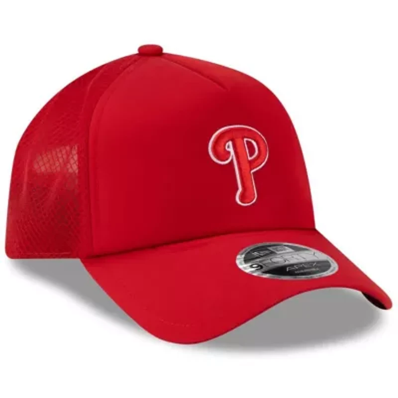 MLB Philadelphia Phillies 2026 Batting Practice Apex 9FORTY Adjustable Trucker Hat