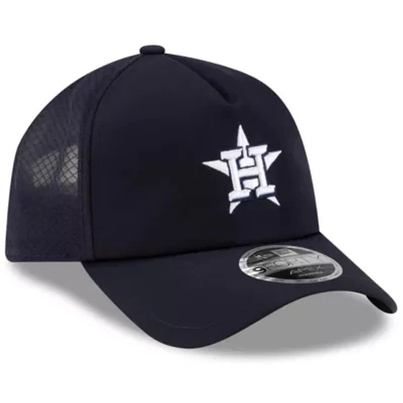 MLB Houston Astros 2026 Batting Practice Apex 9FORTY Adjustable Trucker Hat