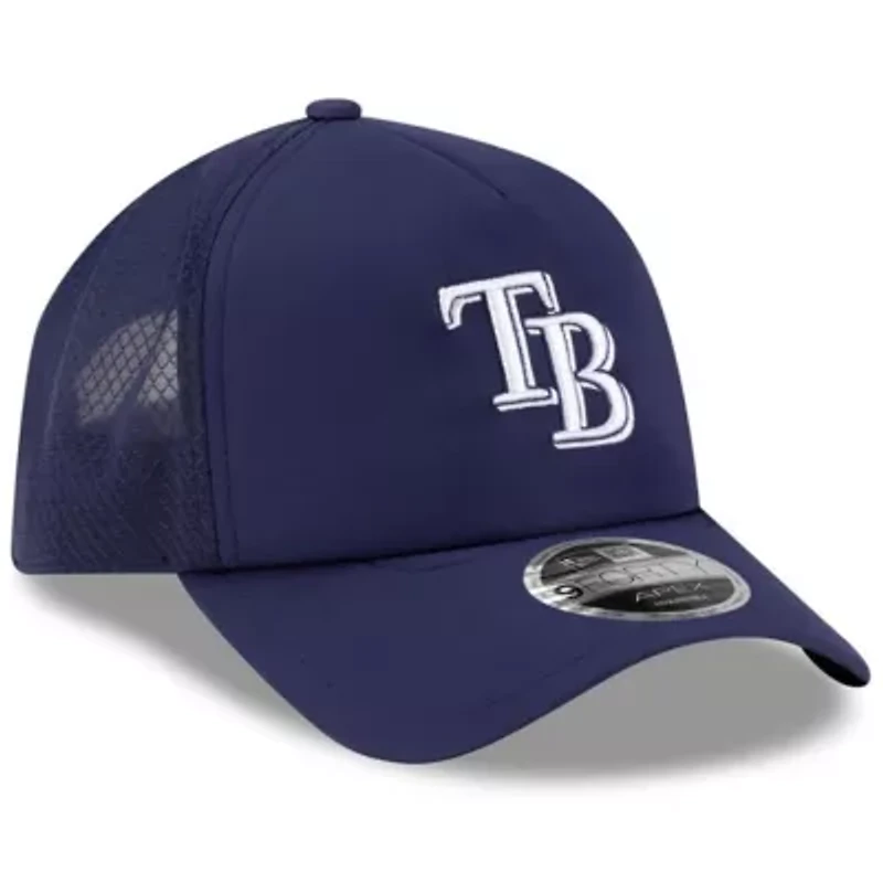 MLB Tampa Bay Rays 2026 Batting Practice Apex 9FORTY Adjustable Trucker Hat