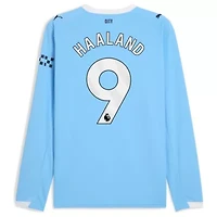 International Clubs Erling Haaland Sky Manchester City 2025/26 Home Replica Long Sleeve Player Jersey