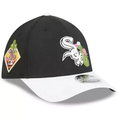 Chicago White Sox MLB Black/White 2026 Spring Training M-Crown 39THIRTY Flex Hat