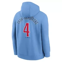 MLB Nike Pete Crow-Armstrong Light Chicago Cubs Player Name & Number Club Fleece Pullover Hoodie