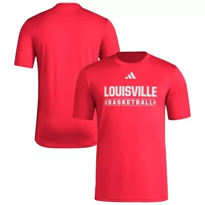 NCAA Louisville Cardinals Locker On-Court Basketball Pre-Game T-Shirt
