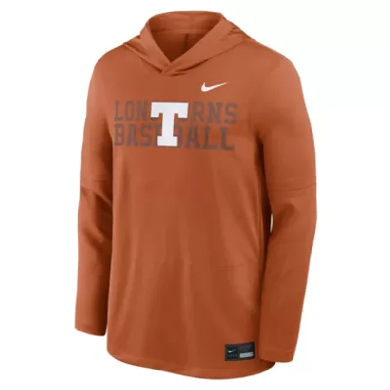NCAA Nike Texas Longhorns Dugout Dri-FIT Long Sleeve Hooded T-Shirt