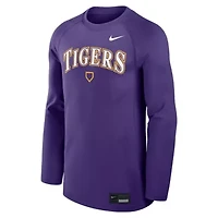 NCAA Nike LSU Tigers Dugout Game Time Raglan Dri-FIT Long Sleeve T-Shirt