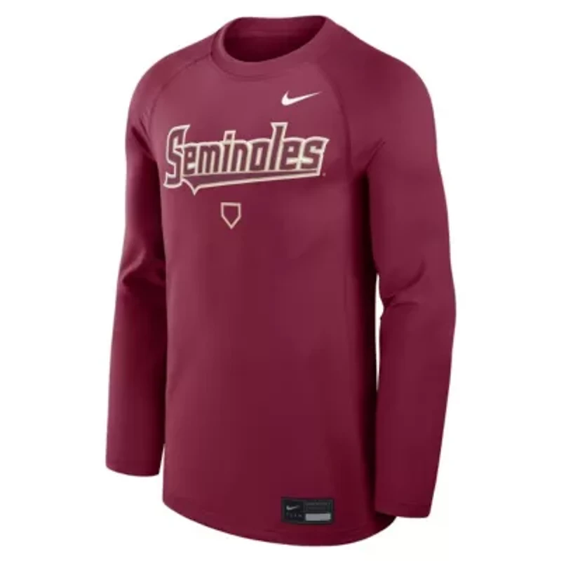 NCAA Nike Florida State Seminoles Dugout Game Time Raglan Dri-FIT Long Sleeve T-Shirt