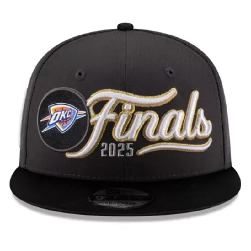 NBA Charcoal/Black Oklahoma City Thunder 2025 Western Conference s Locker Room 9FIFTY Snapback Hat