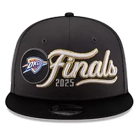 NBA Charcoal/Black Oklahoma City Thunder 2025 Western Conference s Locker Room 9FIFTY Snapback Hat