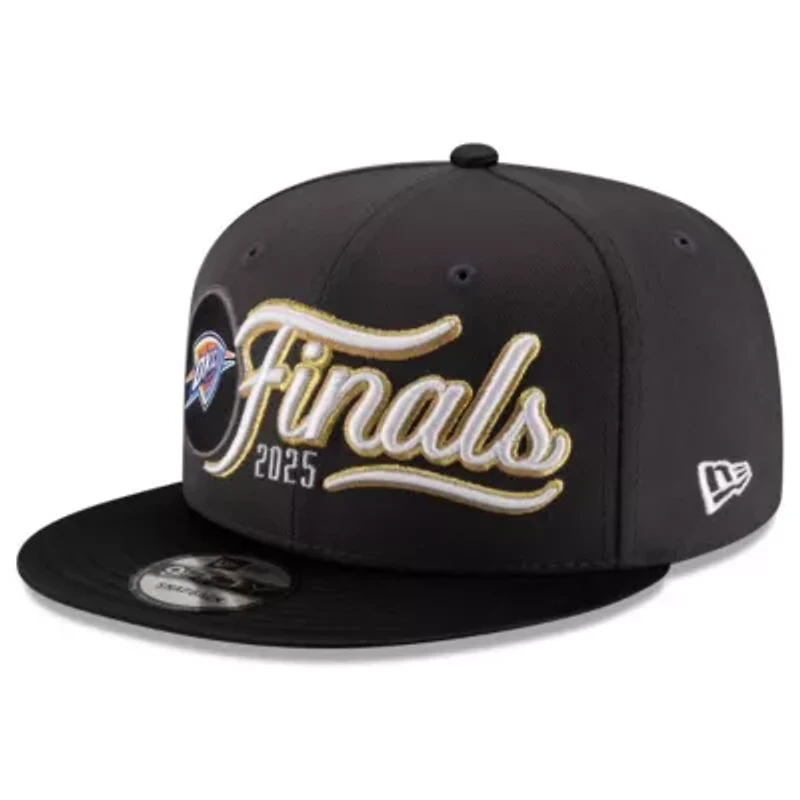 NBA Charcoal/Black Oklahoma City Thunder 2025 Western Conference s Locker Room 9FIFTY Snapback Hat