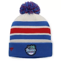 NHL Fanatics Cream/Blue New York Rangers 2026 NHL Winter Classic Cuffed Pom Knit Hat