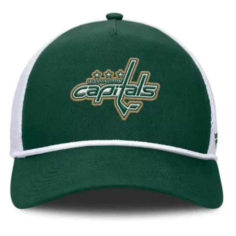 NHL Fanatics Green/White Washington Capitals Bermuda A-Frame Adjustable Hat