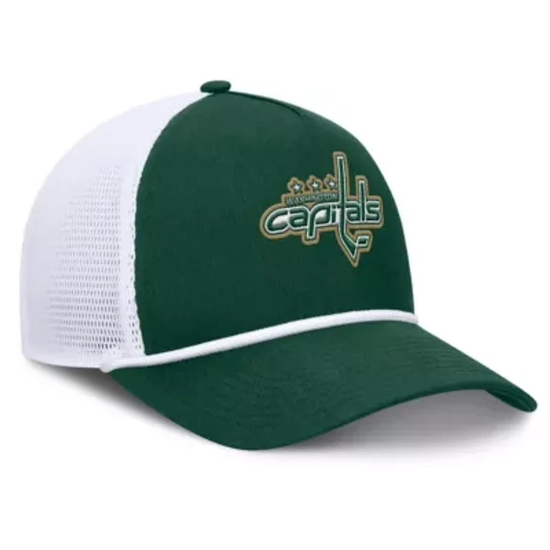 NHL Fanatics Green/White Washington Capitals Bermuda A-Frame Adjustable Hat