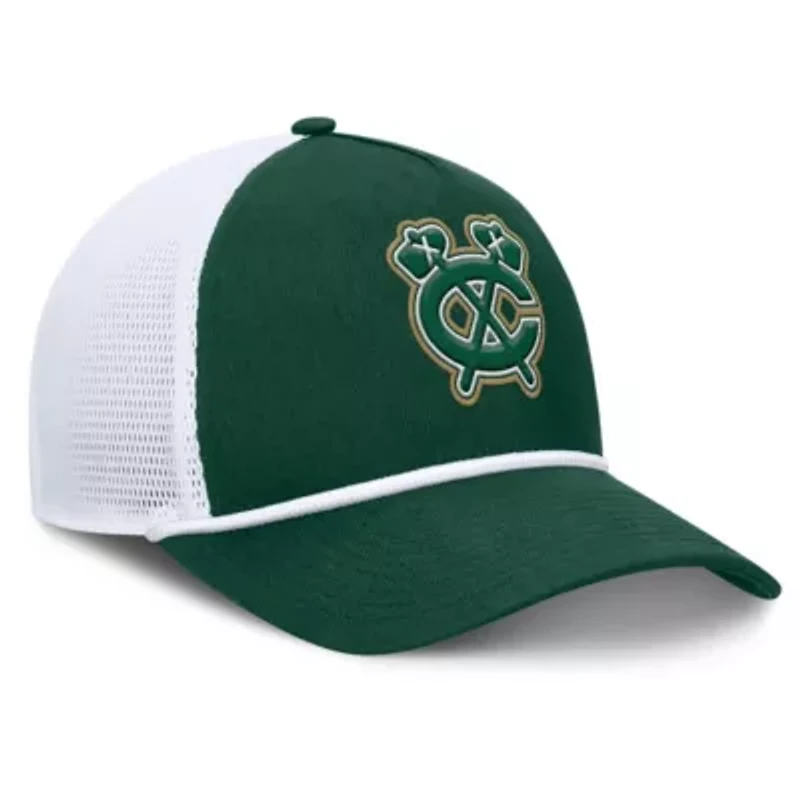 NHL Fanatics Green/White Chicago Blackhawks Bermuda A-Frame Adjustable Hat