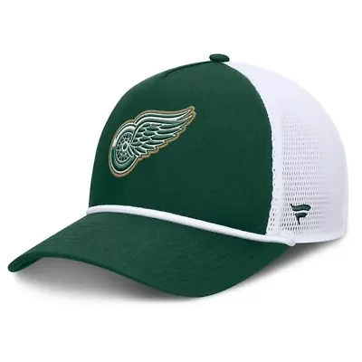 NHL Fanatics Green/White Detroit Wings Bermuda A-Frame Adjustable Hat