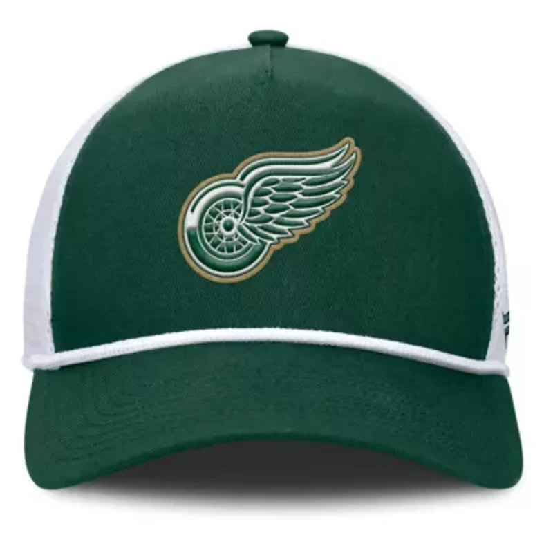 NHL Fanatics Green/White Detroit Wings Bermuda A-Frame Adjustable Hat