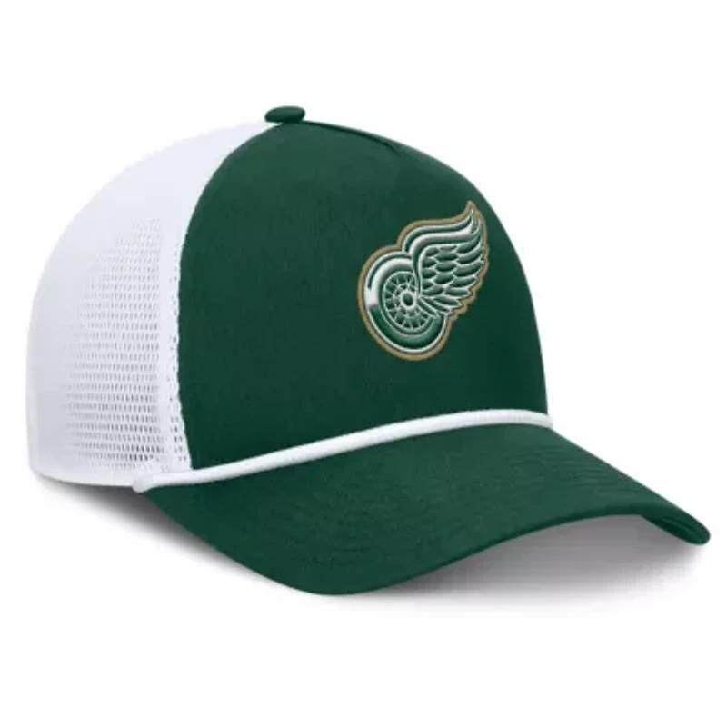 NHL Fanatics Green/White Detroit Wings Bermuda A-Frame Adjustable Hat