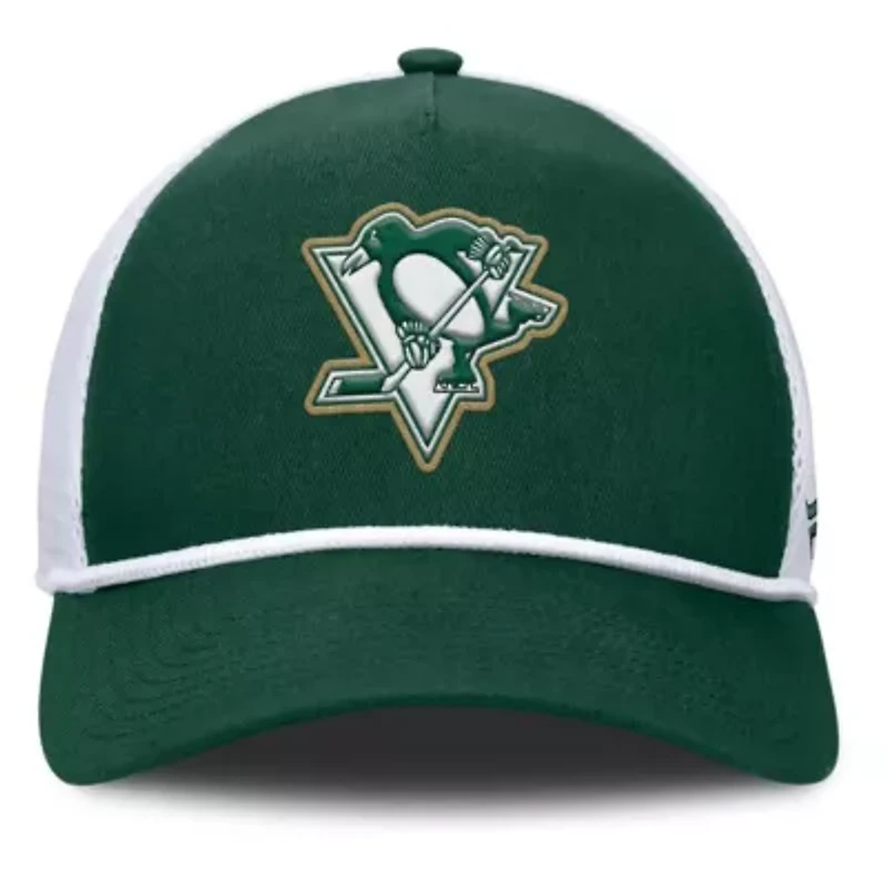 NHL Fanatics Green/White Pittsburgh Penguins Bermuda A-Frame Adjustable Hat